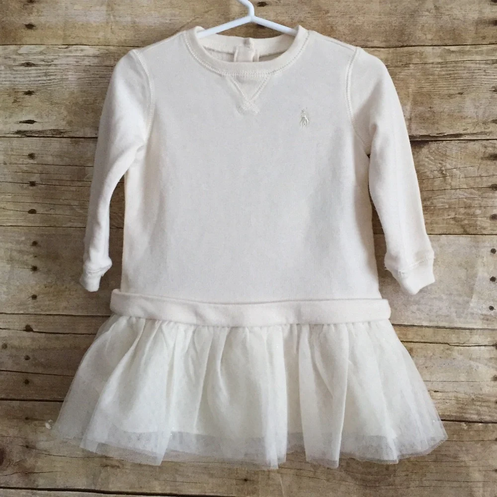 Ralph Lauren Baby 12M Knit Sweater Dress w/ Tulle